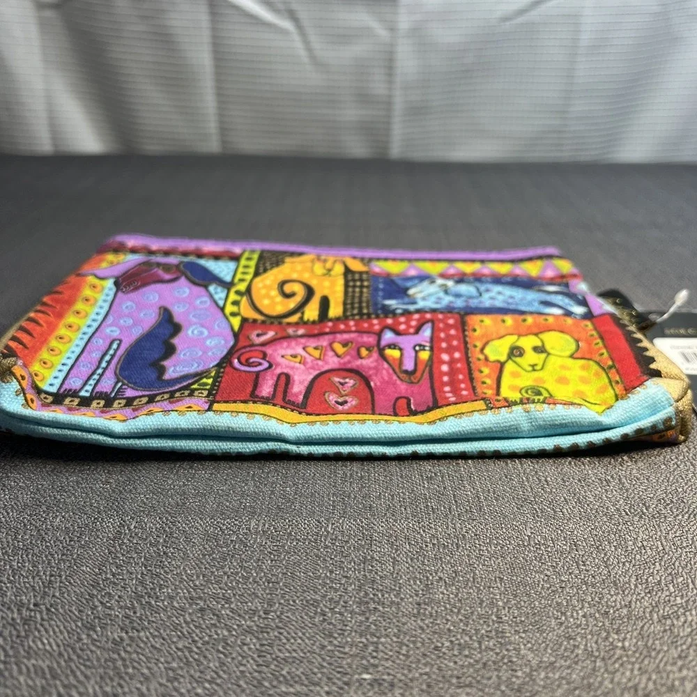 Laurel Burch Colorful Dog Tales Canine‎ Family Cosmetic Pencil Bag NWT